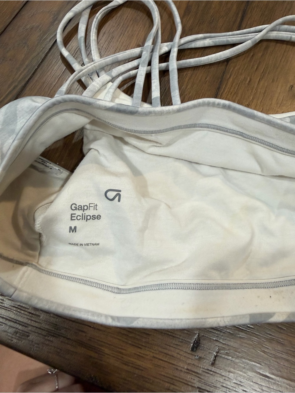 GAP Gray Camo Crossback Sports Bralette M - Picture 3 of 4